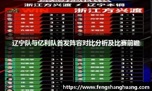 辽宁队与亿利队首发阵容对比分析及比赛前瞻
